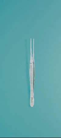 Miltex Semken Tissue Forceps, 1 x 2 Teeth, 5" (12.7 cm), Straight, Stainless Steel, Autoclavable, Each - Forcep Semken 1x2 Teeth - Image 1