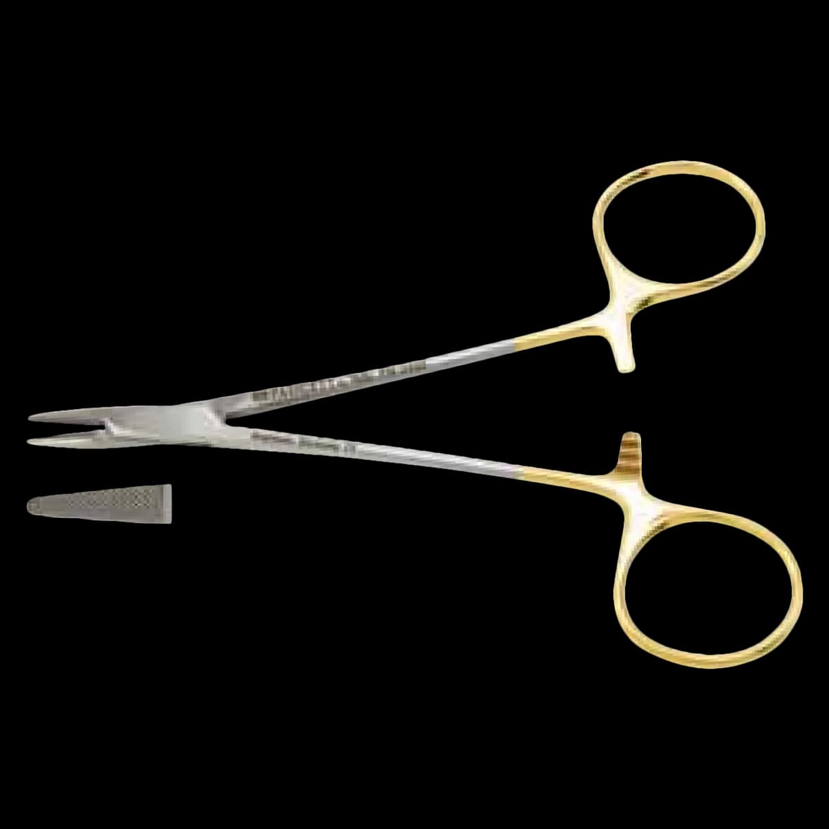 Derf Needle Holder, Tungsten Carbide, Serrated Jaws, 4-3/4" - Needle Holder Derf T.C. - Image 1