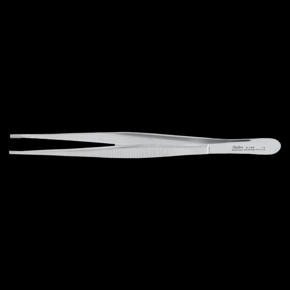 Brown Tissue Forceps, 6" Straight, 8x8 Teeth, Stainless Steel, Autoclavable, Each - Brown Tissue Forceps - Image 1