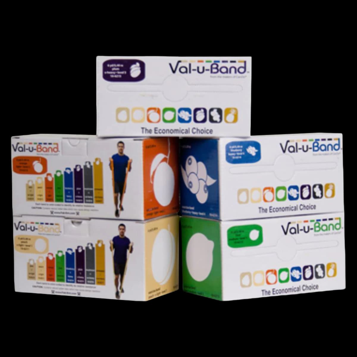 Val-u-Band Exercise Band, 6 yd x 5", Multicolor, Levels 0-7 - ValuBand Low Powder - Image 1
