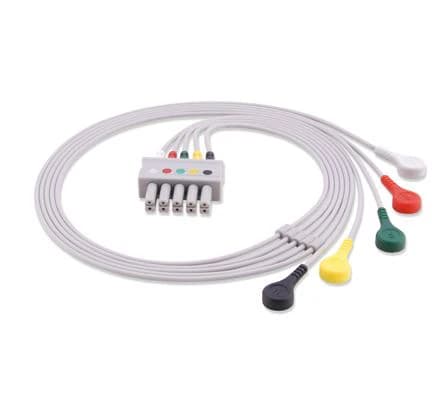 Edan Elite V8 ECG Snap Leadwire Set, 5-Lead, AHA, Each - Wires limb ECG 5 Lead Snap AHA - Image 1
