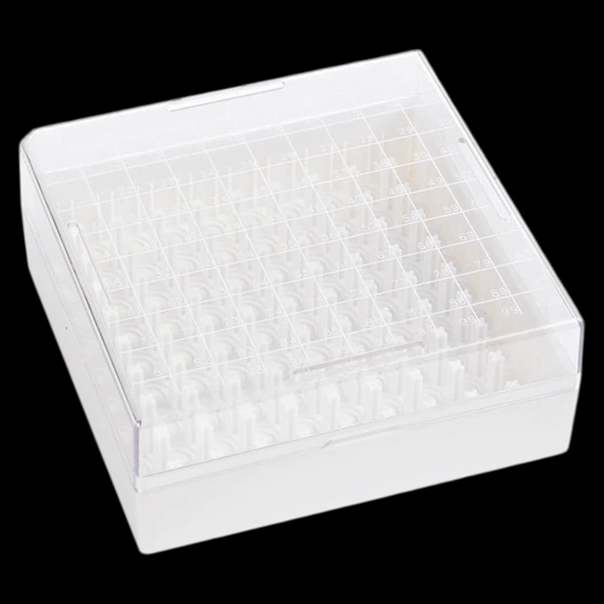 KeepIT Freezer Box, Resin, 100-Place, White, for Internal Thread Cryogenic Vials, 10/Package - Freezer Box 100 Pl - Image 1