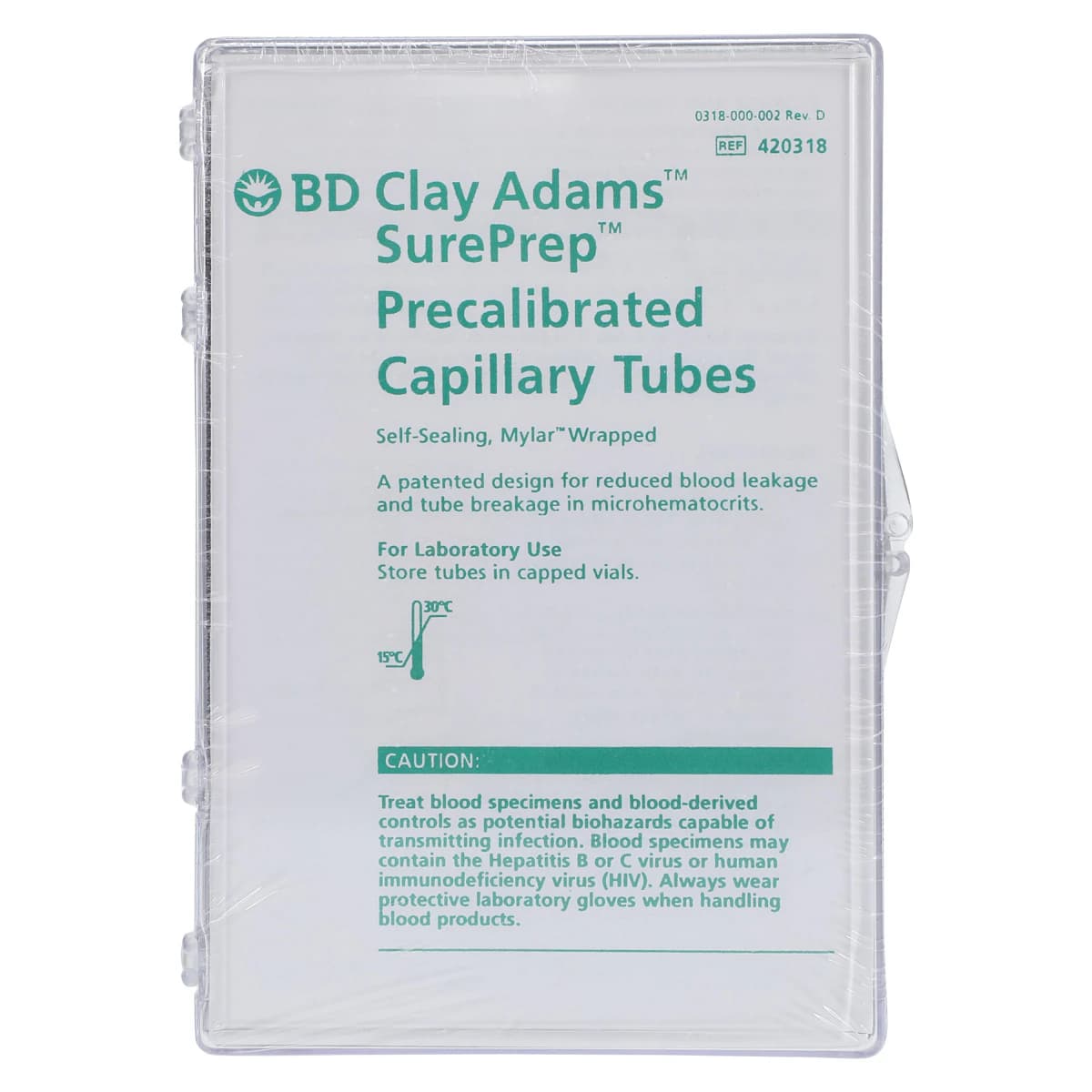 BD SurePrep Heparinized Capillary Tubes, 200/Box - Capillary Tubes Sure Prep - Image 1