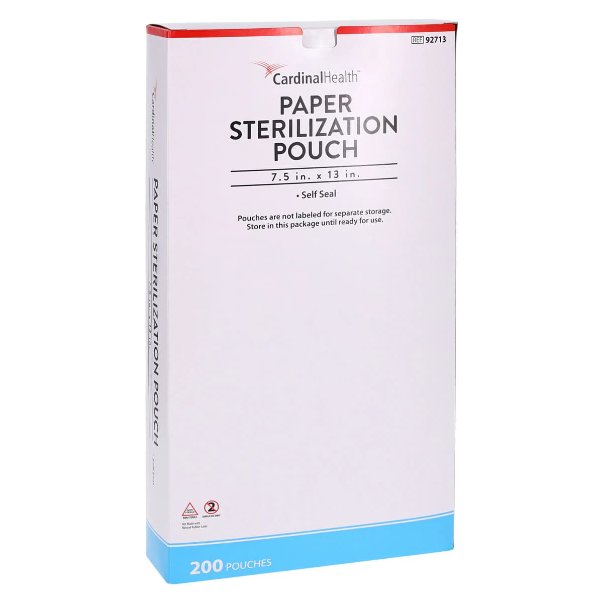 Cardinal Health Self-Seal Sterilization Pouches, 7.5" x 13", Blue/White, 200/Box, 92713 - Pouch Sterilization Self Seal - Image 1