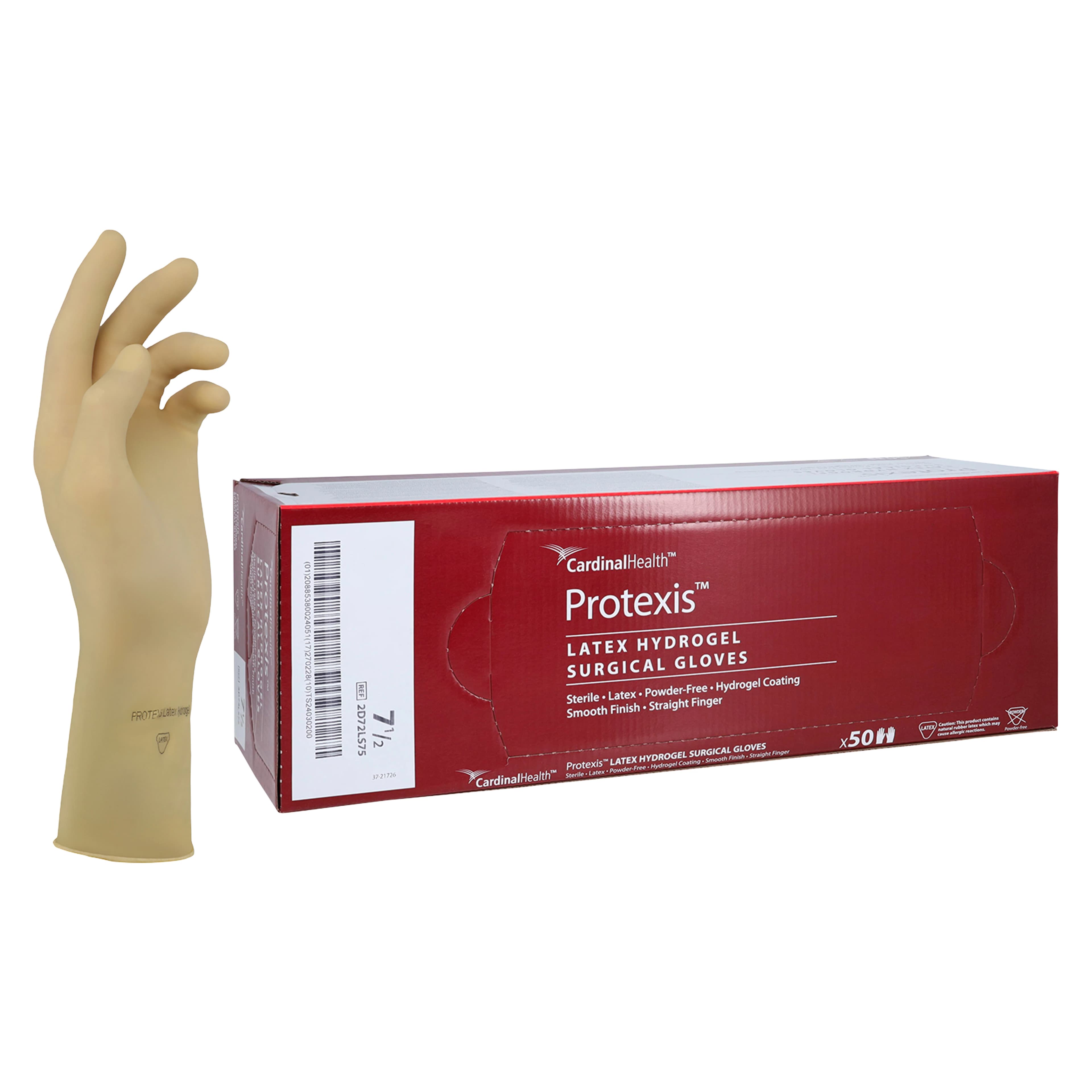 Protexis Hydrogel Latex Surgical Gloves, Powder Free, Size 7.5, Translucent Yellow, 50/Box - Protexis Ltx Hydrogel Glove PF - Image 1