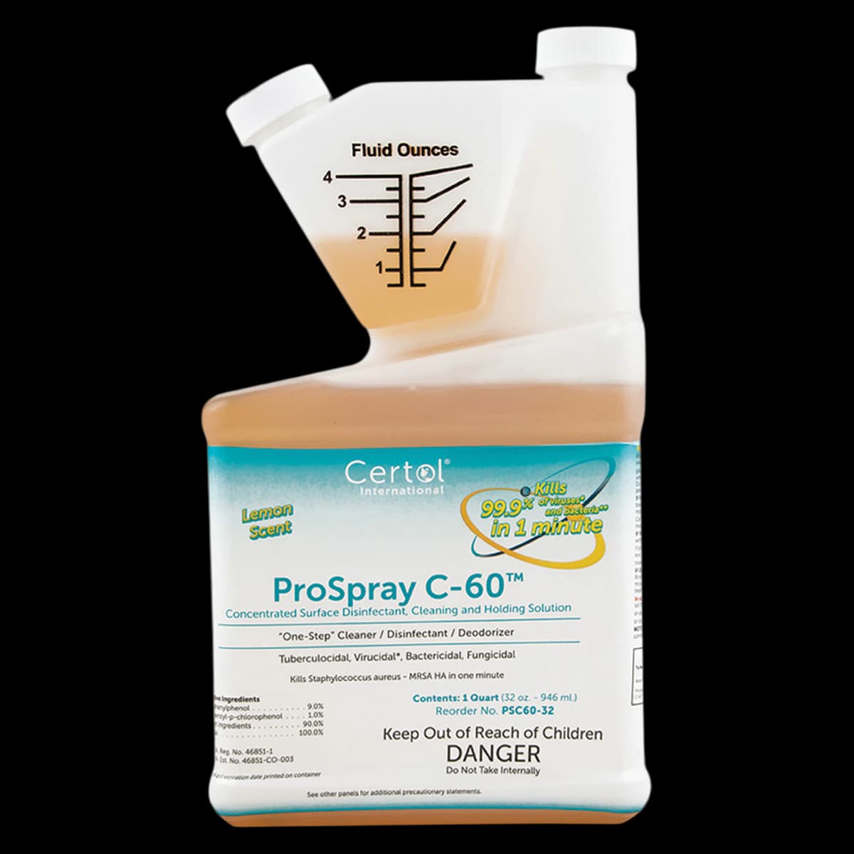 Spec Clean (formerly ProSpray) C-60 Concentrated Surface Disinfectant Cleaner, 32 oz Tip & Pour Bottle, PSC60/32-1 - C-60, Concentrated Solution, 32 oz., PSC60/32-1 - Image 1