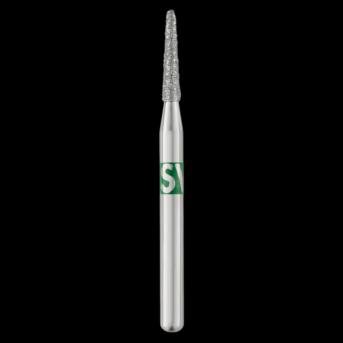 Piranha® Single Patient Use Diamond Bur, Round End Taper FG, Coarse, #855-014C, 1.4 mm Diameter, 25/Pkg - Piranha® Single Patient Use Diamonds – Round End Taper FG, 25/Pkg - Coarse, Size #855-014C, 1.4 mm Diameter - Image 1