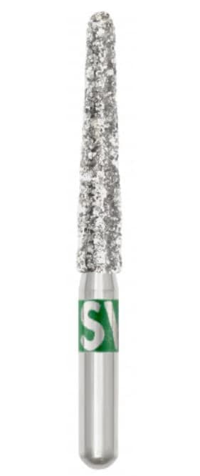 SS White Piranha Single-Use Diamond Bur, FG, Round End Taper, #856-024C, Coarse, 2.4 mm, Green, 25/Pk - 856-024C Coarse Piranha Diamond FG Pack of 25 - Image 1