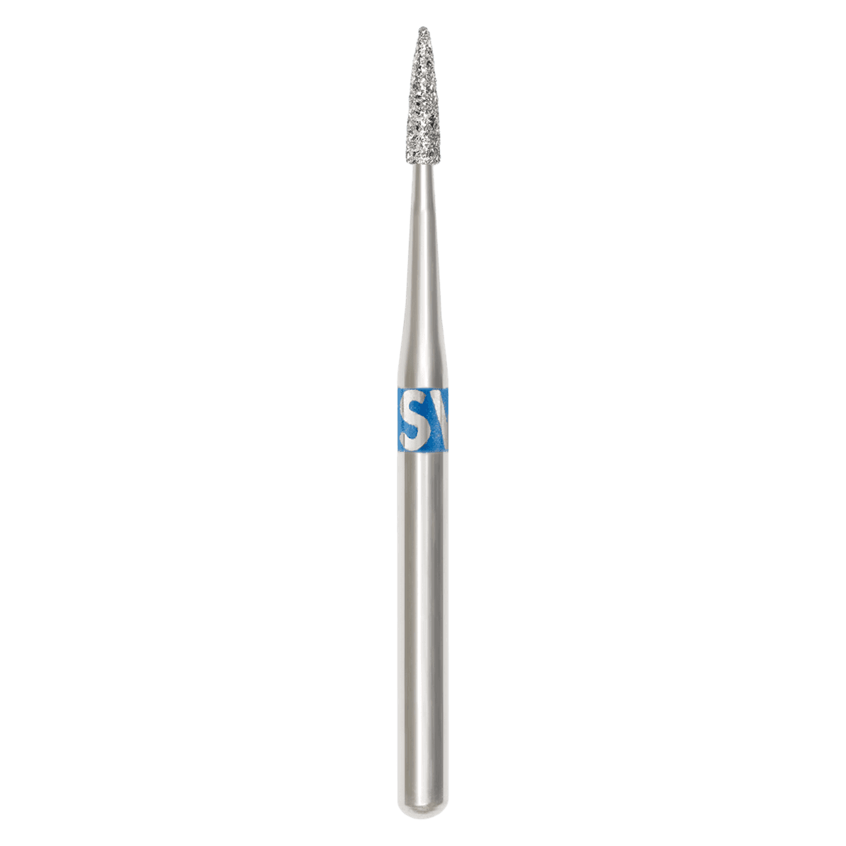SS White Piranha Single-Use Diamond Bur, FG, Medium Grit, Flame Shape, 889-009M, 25/Pk - 889-009M Medium Piranha Diamond FG Pack of 25 - Image 1