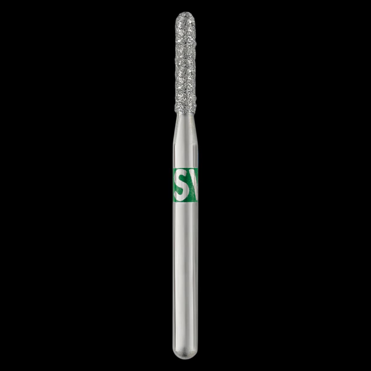 Piranha Diamond Single-Use Burs, FG, Round End Cylinder, #880-014C, 1.4 mm, Coarse, Green, 25/Pk - Piranha Diamond Single-Use Burs, FG, Round End Cylinder, # 880-014, 1.4 mm, Coarse, Green, 25/Pk - Image 1