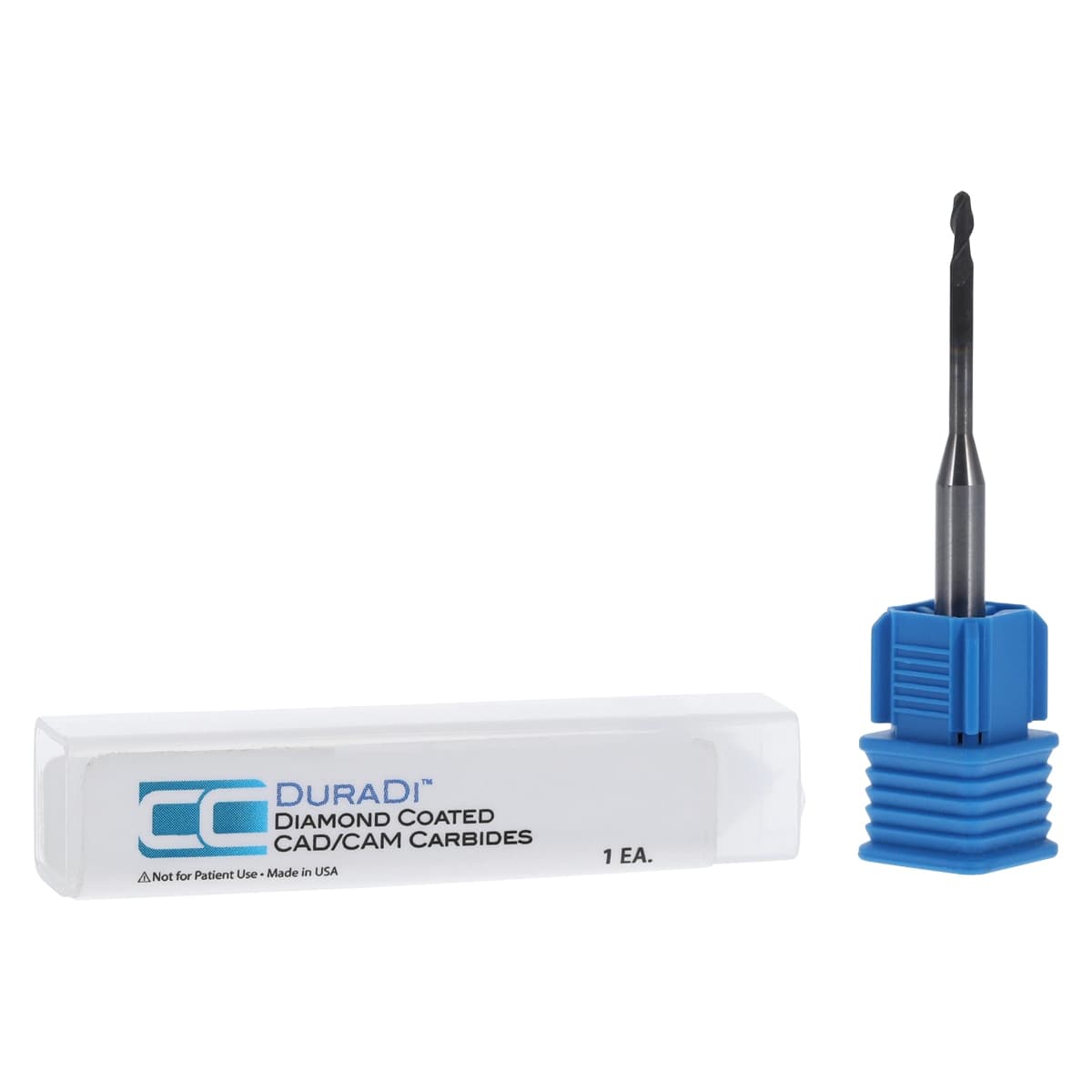 DuraDi Diamond Coated Ball CAD/CAM Carbide Roland End Mill, 2mm, 1/Pk, SSWROL-204050-20-02 - DuraDi Diamond Coated Ball CAD/CAM Carbide, Roland End Mill, 2mm, 1/Pk - Image 1