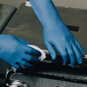 Ansell Utility Gloves, Nitrile/Latex Blend, Blue, Medium, Case of 48 Pairs - UTILITY GLOVES MED CASE/48 PAIRS NITRILE/LATEX BLEND - Image 1