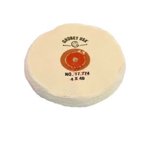 Finex Muslin Buff, Leather Loose, 4" x 40 Ply, Each - FINEX MUSLIN BUFF LEATHER LOOSE 4x40 PLY EA - Image 1