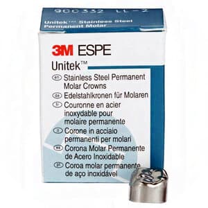3M Unitek Permanent Stainless Steel Crown, Molar, LL2, Refill Pack of 5 - UNITEK CROWNS 1LL2 SS PERM. MOLAR - Image 1