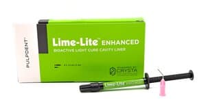 Pulpdent Lime-Lite Enhanced Light Cure Cavity Liner Syringe Kit, 4 x 1.2 g Syringes with Tips - LIME-LITE ENHANCED SYRINGE KIT 4X1.2G SRY + TIP - Image 1