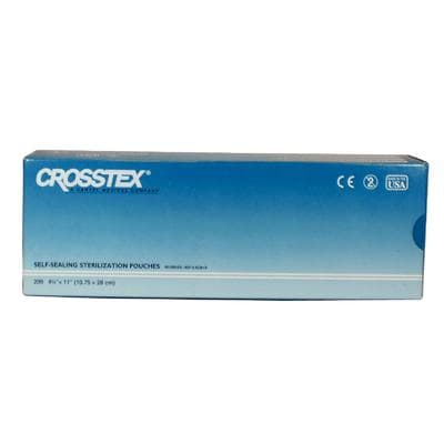 Crosstex Duo-Check Sterilization Pouches, Self-Seal, 4-1/4" x 11", Blue, 200/Pkg - Sterilization Pouches - 4-1/4" x 11", Blue, 200/Pkg - Image 1