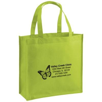 Nonwoven Tote Bags, One Color, 13" W x 13" H x 5" D, 100/Pkg - Nonwoven Tote Bags - One Color, 13" W x 13" H x 5" D, 100/Pkg - Image 1