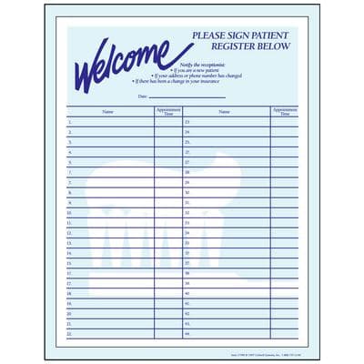 ColorForms™ Toothbrush Sign-In Sheet, 8-1/2" W x 11" H, 100/Pkg - ColorForms™Toothbrush, 8-1/2" W x 11" H, 100/Pkg - Sign-In Sheet - Image 1