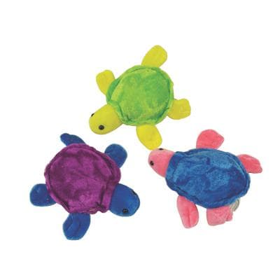 Plush Sea Turtles, Assorted Colors, 5-1/4 inch, 12/Pkg - Plush Sea Turtles, Assorted Colors, 5-1/4, 12/Pkg - Turtles - Image 1