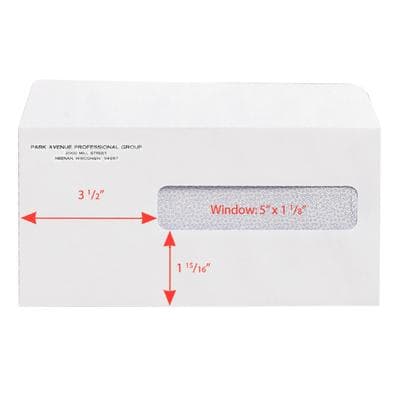 CMS Insurance Form Envelopes, 9" W x 4-1/2" H, Security-Lined, Self-Seal, Single Window, White, 500/Pkg - CMS Insurance Form Envelopes – 500/Pkg - 9 W x 4-1/2 H, Sefl-Seal Envelope - Image 1