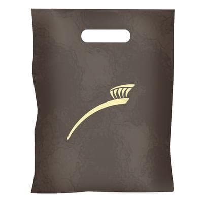 Dental Toothbrush Frosted Bag, 12" W x 15" H x 3" D, Black with Gold Foil, 100/Pkg - Dental Toothbrush Frosted Bag – 12" W x 15" H x 3" D, 100/Pkg - 100/Pkg - Image 1