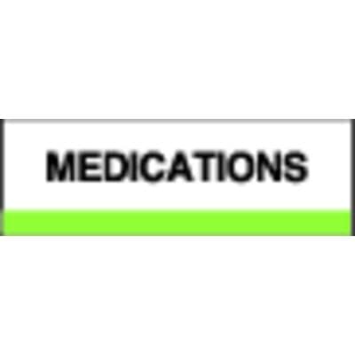 Patterson Office Supplies Index Tab, 1-1/4" W x 1-1/2" H, Medications, Light Green Stripe, 100/Pkg - Index Tab, 1-1/4" W x 1-1/2" H, 100/Pkg - Medications, Light Green Stripe - Image 1