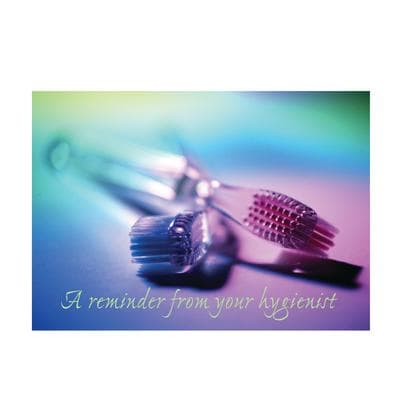 Dental Best Sellers Personalized Postcards, Two Brushes With Color English Version, 6" W x 4-1/4" H, 100/Pkg - Dental Best Sellers Personalized Postcards, 100/Pkg - Two Brushes With Color English Version, 6" W x 4-1/4" H - Image 1