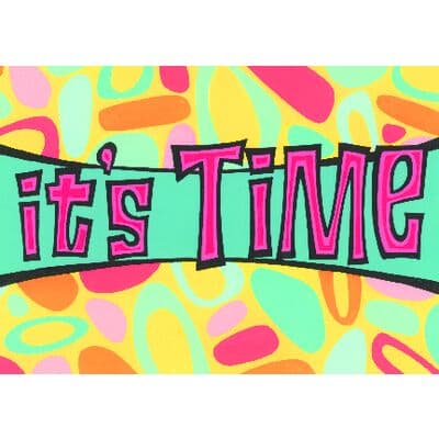 Reminder Postcards (DDS/MD) Personalized, It's Time Retro Design, 6" W x 4-1/4" H, 100/Pkg - Reminder Postcards (DDS/MD) Personalized, 100/Pkg - It's Time Retro, 6" W x 4-1/4" H - Image 1