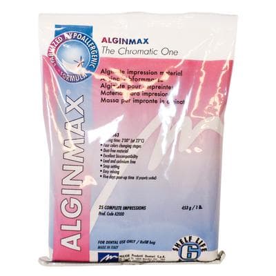 Justi Alginmax Chromatic-Phase Hydrocolloid Alginate Impression Material, Vanilla Scent, 1 lb Bags, 4/Box - Alginmax Chromatic-Phase Hydrocolloid Alginate – Vanilla Scent, 1 lb Bags 4/Box - Alginmax Chromatic-Phase Hydrocolloid Alginate – Vanilla Scent, 1 lb Bags 4/Box - Image 1