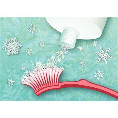Designer's Choice Holiday Personalized Postcard, Winter Toothpaste Design, 6" W x 4-1/4" H, 100/Pkg - Designer’s Choice Holiday Personalized Postcard, 100/Pkg - Winter Toothpaste, 6" W x 4-1/4" H - Image 1