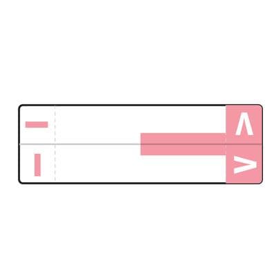 Smead® Alpha-Z™ Compatible Name File Box Label, 3-5/8" W x 1-5/32" H, Letters I/V, Pink, 100/Pkg - Smead® Alpha-Z™ Compatible Name File Box Label, 3-5/8" W x 1-5/32" H, 100/Pkg - I/V, Pink - Image 1