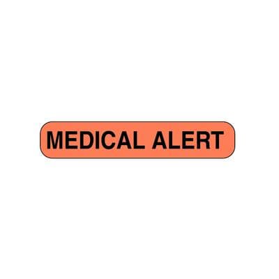 Chart Labels - DDS/MD - Medical Alert, Fluorescent Red, 2" W x 3/8" H, 500/Roll - Chart Labels - DDS/MD - Medical Alert, Fluorescent Red, 2 W x 3//8 H, 500/Roll - Image 1