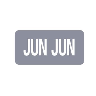 Tab® Compatible Individual Monthly Aging Label, 1" W x 1/2" H, 500/Roll - June, Gray - Tab® Compatible Individual Monthly Aging Label, 1" W x 1/2" H, 500/Roll - June, Gray - Image 1