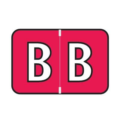 Jewel Tone™ Alpha Label, Individual File Box Letter B, 1-1/2" W x 1" H, Red, 225/Pkg - Jewel Tone™ Alpha Label, Individual File Box Letter, 1-1/2 W x 1 H, 225/Pkg - B, Red - Image 1