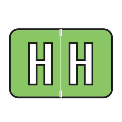 Jewel Tone™ Alpha Label, Individual Roll Letter H, 1-1/2" W x 1" H, Light Green, 500/Roll - Jewel Tone™ Alpha Label, Individual Roll Letter, 1-1/2 W x 1 H, 500/Roll - H, Light Green - Image 1