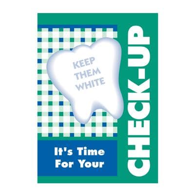 Reminder (DDS) 4-Up Laser Postcards, It's Time...Keep Them White, 4-1/4" W x 5-1/2" H, 100/Pkg - Reminder (DDS) 4-Up Laser Postcards, 100/Pkg - It's Time...Keep Them White, 4-1/4" W x 5-1/2" H - Image 1