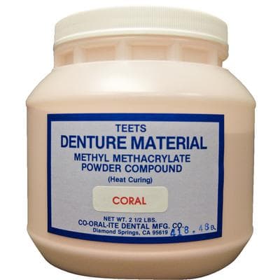 Teets Denture Material – Heat Cure, Powder and Liquid - Powder, Coral, 2-1/2 lb - Teets Denture Material – Heat Cure, Powder and Liquid - Powder, Coral, 2-1/2 lb - Image 1