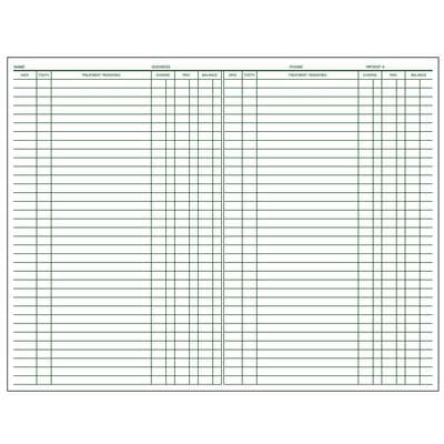 Dental Exam/Continuation Forms, 110 lb Index Stock, 11" W x 8-1/2" H, 2-Sided, Green Design, 100/Pkg - Exam/Continuation Forms, 110 lb Index Stock, 11" W x 8-1/2" H, 100/Pkg - Dental Exam/Continuation - Image 1