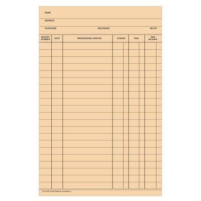Fold-A-Log Ledger Cards, 5-1/2" x 8-1/2", 26 lb White Carbonless, 100/Pkg - Ledger Cards, 100/Pkg - Fold-A-Log - Image 1
