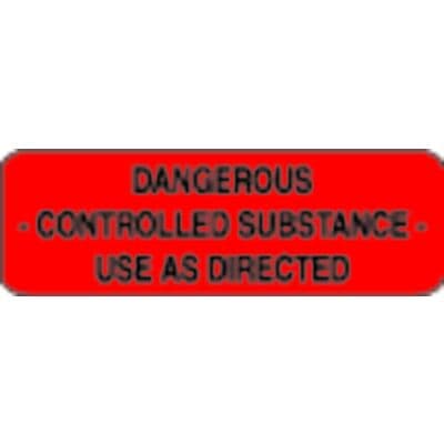 Medication Instruction Label, 1-1/2" W x 1/2" H, 500/Roll - Controlled Substance, Fluorescent Red - Medication Instruction Label, 1-1/2" W x 1/2" H, 500/Roll - Controlled Substance, Fluorescent Red - Image 1