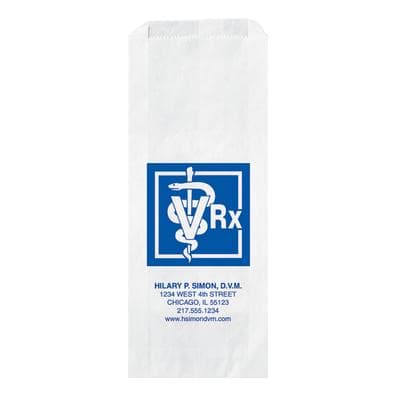 Personalized Prescription Bag, 5" W x 12" H x 1-1/2" D, White, 500/Pkg - Personalized Prescription Bag, 5" W x 12" H x 1-1/2" D, 500/Pkg - Bag - Image 1