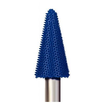 Typhoon® Tungsten Carbide Bur, Tapered Fissure, 15° Taper, 9/16" Head Diameter, 1" Head Length, 6.4 mm (1/4") Shank, Fine Grit (Blue) - Typhoon® Tungsten Carbide Burs, Taper - Taper, 15° – 9/16" Head Diameter, 1" Head Length, 6.4 mm (1/4") Shank, Fine Grit (Blue) - Image 1