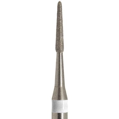 Meisinger 849LU-012-RAXL Diamond Bur, RA, Ultra Fine Grit, Cone Shape, 1.2 mm Diameter, Extra Long/Surgical Shank, 5/Pkg - Diamond Instruments, RA - Ultra Fine RAXL, Size #849LU-012-RAXL, 1.2 mm Diameter - Image 1