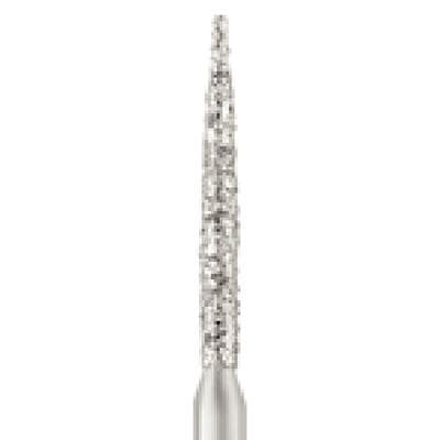 Patterson® Disposable Diamond Bur, FG, Fine Grit, Flame Shape, Red Ring, 1.2 mm Diameter, 10.0 mm Length, 25/Pkg, #863-012F - Patterson® Disposable Diamonds – FG, Fine, Red, Flame, 25/Pkg - # 863-012F, 1.2 mm Diameter, 10.0 mm Length - Image 1