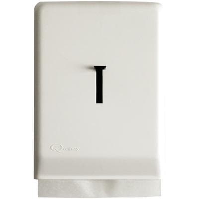 Qtowels® Hand Towel Wall Dispenser, White, Styrene Plastic, Manual, 9-1/2" W x 12-1/2" H x 2-1/2" D, 1/Pkg - Qtowels® Hand Towel Wall Dispensers – 12-1/2" x 9-1/2" x 2-1/2" - Qtowels® Hand Towel Wall Dispensers – 12-1/2" x 9-1/2" x 2-1/2" - Image 1