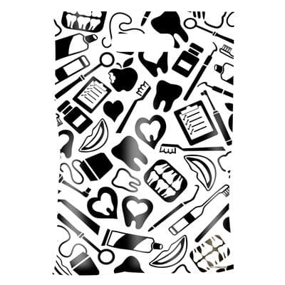 Dental Scatter Bags, Dental Mixup Design, Two Color, 9" W x 13" H, 100/Pkg - Dental Scatter Bags – 100/Pkg - Dental Mixup, 9" W x 13" H - Image 1