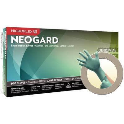Neogard® Powder-Free Chloroprene Examination Gloves, Extra Large, Dark Green, Textured, 100/Box - Neogard® Powder-Free Chloroprene Examination Gloves, 100/Pkg - Extra Large - Image 1