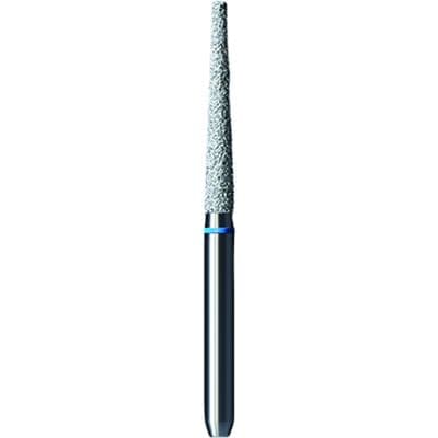 Shofu Pro-Cut Diamond Burs – FG, Medium Grit, Blue Ring, Flat End Taper, 1.7 mm Diameter, 10.2 mm Length, 5/Pkg, # D077M - Pro-Cut Diamond Burs – FG, Medium, Blue, Flat End Taper, 5/Pkg - # D077M, 1.7 mm Diameter, 10.2 mm Length - Image 1
