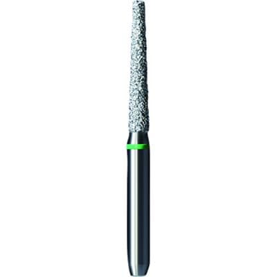 Shofu Pro-Cut Diamond Bur FG, Coarse, Green Ring, Flat End Taper, 1.8 mm Diameter, 10.3 mm Length, 5/Pkg, #D077C - Pro-Cut Diamond Burs – FG, Coarse, Green, Flat End Taper, 5/Pkg - # D077C, 1.8 mm Diameter, 10.3 mm Length - Image 1