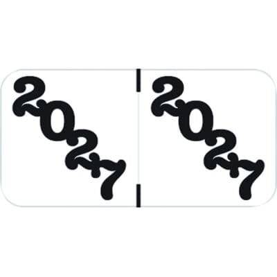 2027 Jeter Compatible Aging Labels – 1 1/2" W x 3/4" H - White/Black, 500/Roll - 2027 Jeter Compatible Aging Labels – 1 1/2" W x 3/4" H - White/Black, 500/Roll - Image 1